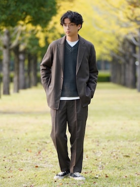 「MillReef（ミルリーフ）のアイテム」を使った、talow/タローさん（メンズ・176cm）の秋コーディネート