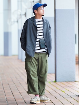 「softcream（ソフトクリーム）のアイテム」を使った、talow/タローさん（メンズ・176cm）の春コーディネート