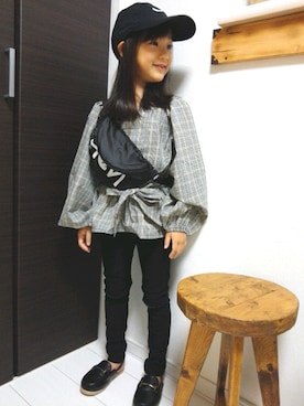 「アイテム（サンダル）」を使った、Sumina*°さん（キッズ・110cm）の秋コーディネート