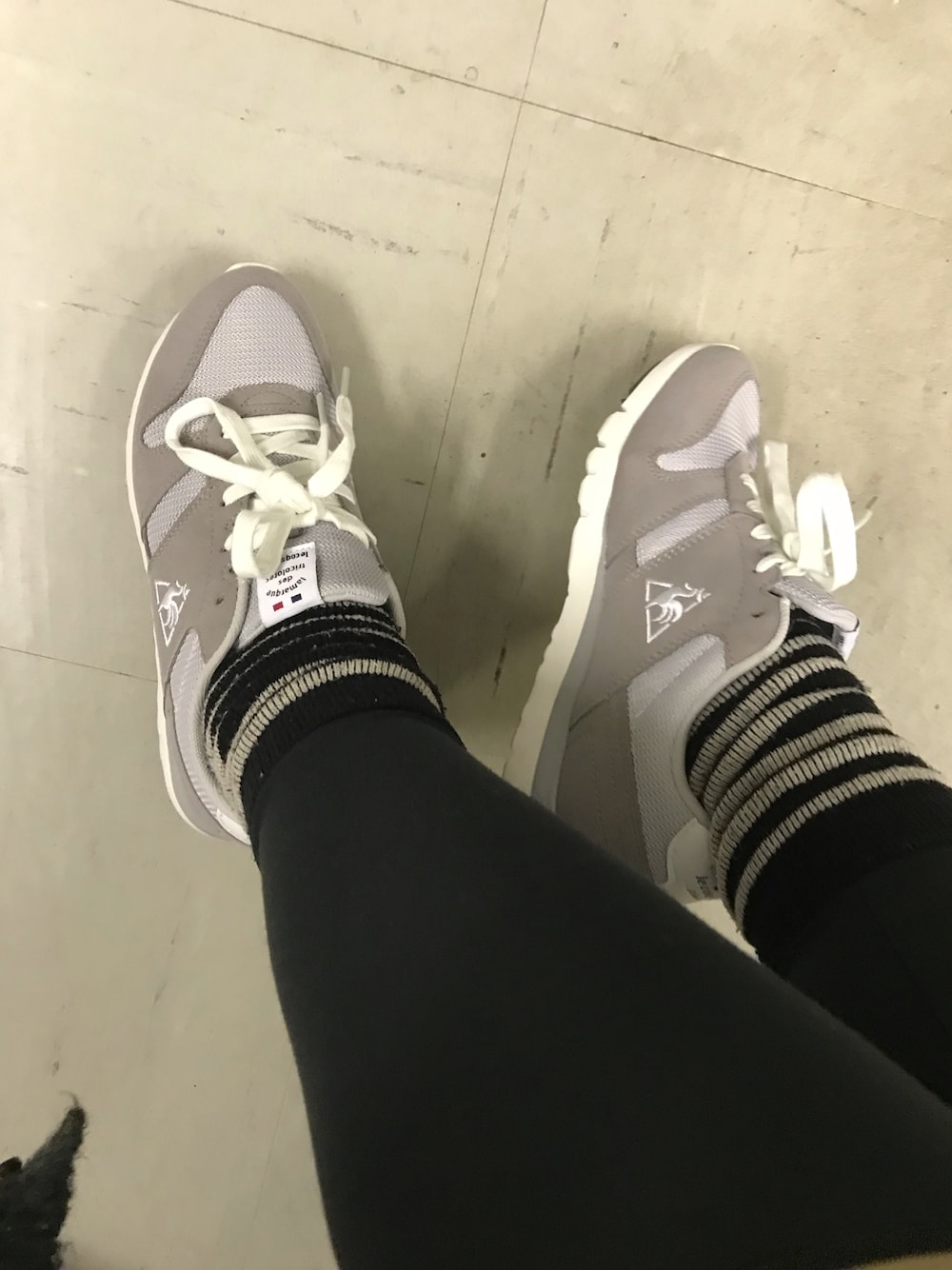 「グレー」｜「le coq sportifのle coq sportif SEINE（スニーカー、グレー系）」を使った、さらよこ☻さん（レディース・155cm）の冬コーディネートの1枚目の写真