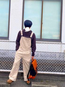 「kutir（クティール）のアイテム（オールインワン・サロペット）」を使った、有一朗さん（メンズ・168cm）の秋コーディネート