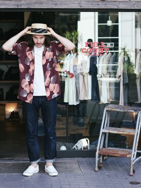 「denimhead」｜Pathieu Meladanさん（メンズ・179cm）の夏コーディネート