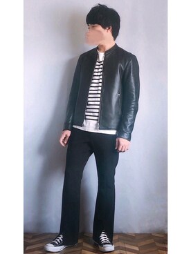 「CONVERSE（コンバース）のconverse コンバース ALL STAR HI オールスター ハイ 3206 BLACK(US)（スニーカー）」を使った、のあさん（メンズ・164cm・10代）の春コーディネート