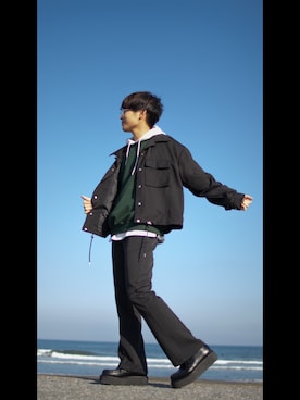 「anown（アノン）のアイテム（ジャケット/アウター）」を使った、mokkunnさん（メンズ・173cm）の冬コーディネート