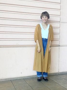「ボーダーソックス」｜「アイテム（ワンピース/ドレス）」を使った、sayakaさん（レディース・155cm）の秋コーディネート