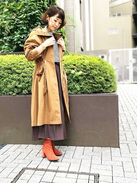 「NANO universe（ナノユニバース）のアイテム（モッズコート）」を使った、nano・universe lady's　STAFFさん（レディース・162cm）の夏コーディネート