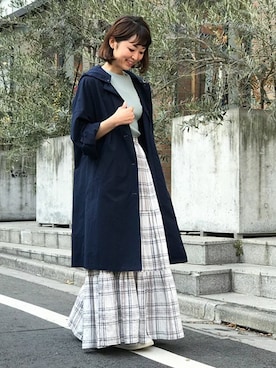 「ミントグリーン」｜「アイテム（その他アウター）」を使った、nano・universe lady's　STAFFさん（レディース・162cm）の冬コーディネート