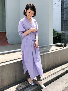 「NANO universe（ナノユニバース）のアイテム（シャツワンピース）」を使った、nano・universe lady's　STAFFさん（レディース・162cm）の夏コーディネート