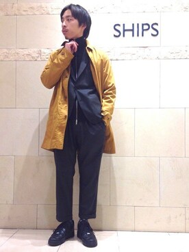 「SHIPS JET BLUE（シップスジェットブルー）のアイテム（テーラードジャケット）」を使った、富樫さん（メンズ・173cm）の冬コーディネート