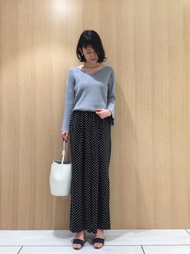 「ドットパンツ」｜chinamiさん（レディース・170cm）の冬コーディネート
