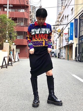 「HYSTERIC GLAMOUR（ヒステリックグラマー）のHYSTERIC INTENTION ジャガードワンピース（ワンピース）」を使った、aykさん（レディース・157cm）の冬コーディネート