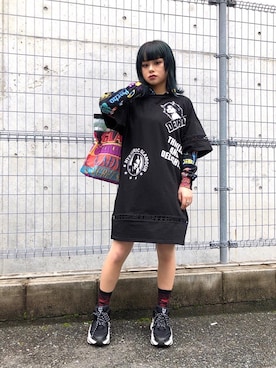 「バック」｜「アイテム（その他アウター）」を使った、aykさん（レディース・157cm）の春コーディネート