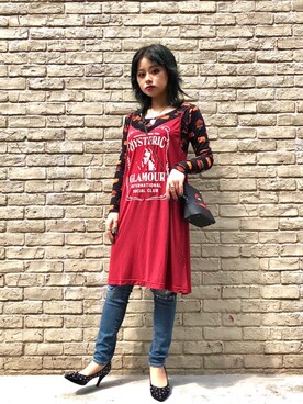 「70'sコーデ」｜「アイテム（ワンピース/ドレス）」を使った、aykさん（レディース・157cm）の春コーディネート