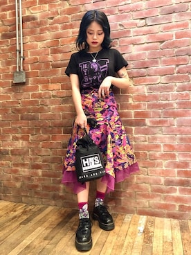 「カモ柄」｜「アイテム（アクセサリー）」を使った、aykさん（レディース・157cm）の春コーディネート