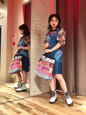 「レザー」｜「アイテム（エコバッグ/サブバッグ）」を使った、aykさん（レディース・157cm）の夏コーディネート