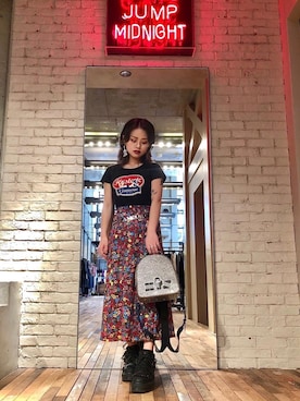 「アイテム（バックパック/リュック、シルバー系）」を使った、aykさん（レディース・157cm）の夏コーディネート