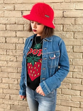 「70'sコーデ」｜「アイテム（デニムジャケット）」を使った、aykさん（レディース・157cm）の秋コーディネート