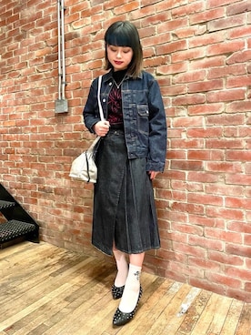 HYSTERIC GLAMOURのデニムジャケットを使った「ロングスカート」の人気 