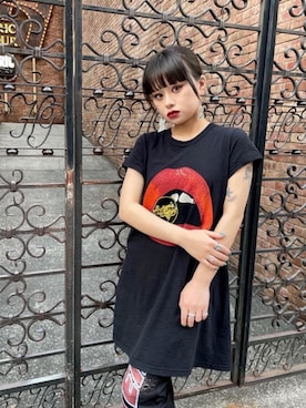 「グラフィックＴ」｜「アイテム（ワンピース/ドレス）」を使った、aykさん（レディース・157cm）の夏コーディネート