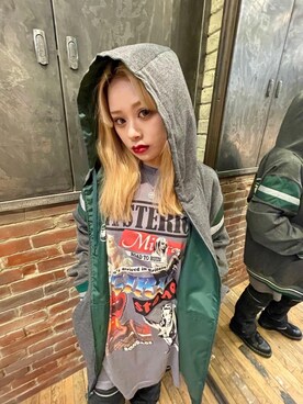「ﾋﾞｯｸﾞｼﾙｴｯﾄ」｜「アイテム（ジャケット/アウター）」を使った、aykさん（レディース・157cm）の冬コーディネート