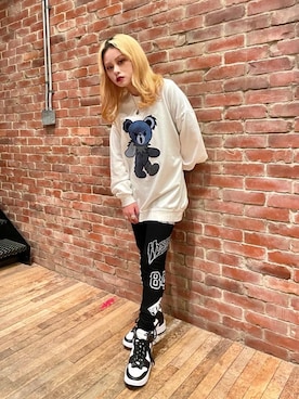 「ﾋﾞｯｸﾞｼﾙｴｯﾄ」｜「アイテム（スウェット）」を使った、aykさん（レディース・157cm）の冬コーディネート