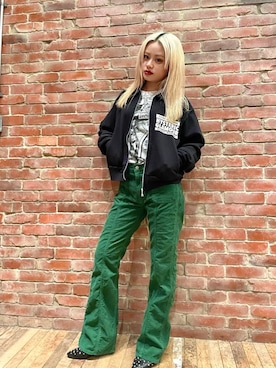 「アイテム（その他アウター）」を使った、aykさん（レディース・157cm）の春コーディネート