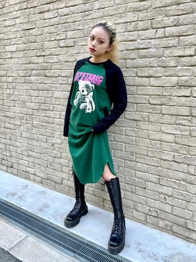 「ロンt」｜「アイテム（ワンピース/ドレス）」を使った、aykさん（レディース・157cm）の秋コーディネート