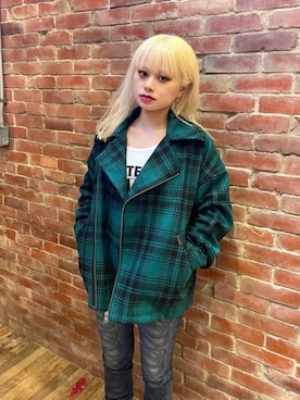 「ロンt」｜「アイテム（その他アウター）」を使った、aykさん（レディース・157cm）の冬コーディネート