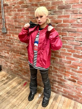 「ロンt」｜「アイテム（ジャケット/アウター）」を使った、aykさん（レディース・157cm）の冬コーディネート