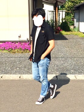 「Alpha Industries（アルファインダストリーズ）のアイテム（トップス）」を使った、T.Kさん（メンズ・171cm）の夏コーディネート