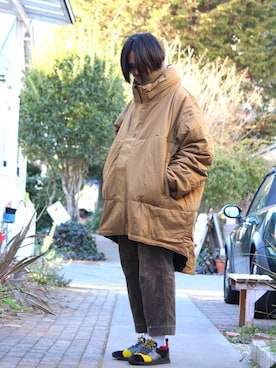 「FENDI」｜「アイテム（ミリタリージャケット）」を使った、MATSUMOTOHIKOさん（メンズ・173cm）の冬コーディネート