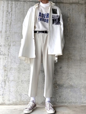 「アイテム（その他トップス、ホワイト系）」を使った、Yutaro さん（メンズ・183cm）の冬コーディネート