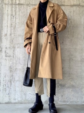 「RYO TAKASHIMA（リョウタカシマ）のアイテム（トレンチコート）」を使った、Yutaro さん（メンズ・183cm）の春コーディネート