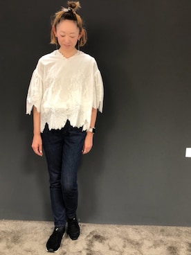 「アイテム（ピアス（片耳用））」を使った、はせきよさん（レディース・160cm）の春コーディネート