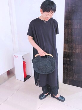 「PLUIE（プリュイ）のアイテム（ネックレス）」を使った、はせきよさん（レディース・160cm）の夏コーディネート