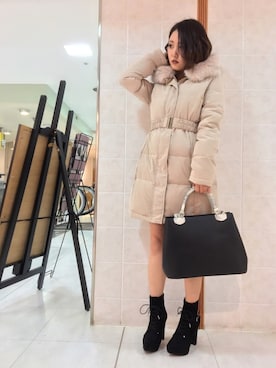 「LIPSERVICE（リップサービス）のアイテム（ダウンジャケット/コート）」を使った、Kaoriさん（レディース・156cm）の秋コーディネート