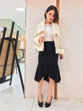 「LIPSERVICE（リップサービス）のアイテム（ライダースジャケット）」を使った、Kaoriさん（レディース・156cm）の秋コーディネート