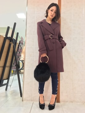 「LIPSERVICE（リップサービス）のアイテム（チェスターコート）」を使った、Kaoriさん（レディース・156cm）の秋コーディネート