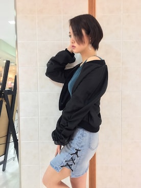 「LIPSERVICE（リップサービス）のアイテム（ブルゾン）」を使った、Kaoriさん（レディース・156cm）の冬コーディネート