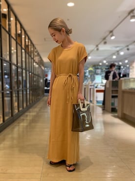 「BASERANGE（ベースレンジ）のアイテム（ワンピース/ドレス）」を使った、光紗さん（レディース・157cm）の夏コーディネート