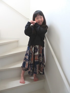 「アイテム（スカート）」を使った、Yunaさん（キッズ・120cm）の春コーディネート