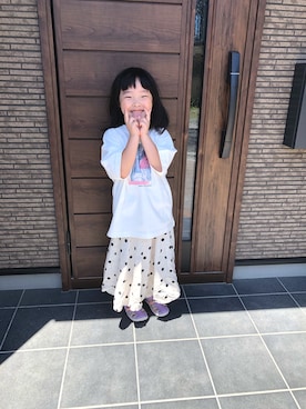 「アイテム（スカート）」を使った、Yunaさん（キッズ・120cm）の夏コーディネート