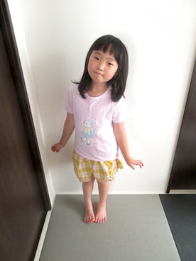 「アイテム（スカート）」を使った、Yunaさん（キッズ・120cm）の夏コーディネート