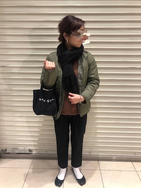 「Right-on（ライトオン）のアイテム（ダウンジャケット/コート）」を使った、m.さん（レディース・157cm）の冬コーディネート