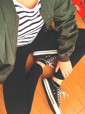 「CONVERSE（コンバース）のconverse（コンバース） ALL STAR OX（オールスターOX）（スニーカー）」を使った、t . manaさん（レディース・155cm）の春コーディネート