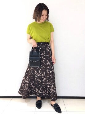 「Aラインスカート」｜「アイテム（ローファー）」を使った、juraさん（レディース・158cm）の夏コーディネート