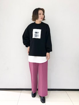 「158cmコーデ」｜「アイテム（スウェット）」を使った、juraさん（レディース・158cm）の秋コーディネート