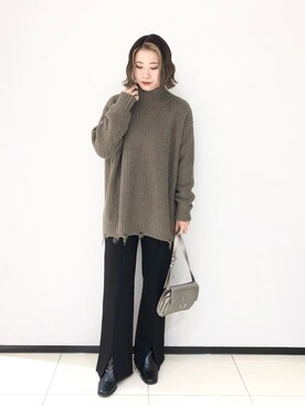 「158cmコーデ」｜「アイテム（スラックス）」を使った、juraさん（レディース・158cm）の秋コーディネート