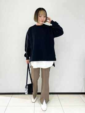 「158cmコーデ」｜「アイテム（スラックス）」を使った、juraさん（レディース・158cm）の冬コーディネート