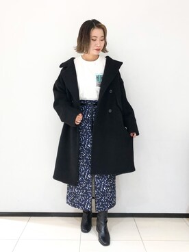 「158cmコーデ」｜「アイテム（チェスターコート）」を使った、juraさん（レディース・158cm）の秋コーディネート